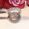 Choucong Prinses Ring voor Dames Luxe Sieraden 925 Sterling Silver Stack White Topaz CZ Diamond Wedding Dames Band Ring voor Lovers 'Gift