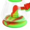 7.2"Glass Bongs hookah bong smoking water pipe silicone shisha hookahs Dab Rig Recycler food grade