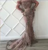 Suknia wieczorowa Ziad Naked YouSef Aljasmi Aplikacje Koraliki Syrenka Z Długim Rękawem Bateau F Loor Długość Dress Kim Kardashian Zar