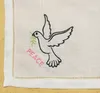 Thuis textiel Set van 12 mode geschenken zakdoeken geborduurde duif van vrede witte henstitched ramie zakdoek voor de geschenken van vrienden
