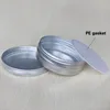 50st Aluminiumburkar Lip Balm Container Tom Kosmetiska behållare Makeup Cream Jar Gloss Metal Aluminium Tin Silver Box 120ml