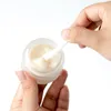 5/10/15/30/50g Empty Frosted Glass Jar Pot with Wood Grain Lid Skin Care Eye Cream Mask Cosmetic Containers Refill Bottle