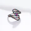 Fashion-l Candy anello di cristallo colorato Gioielli di moda bague aneis anel Anello di barretta carino grande gioielleria
