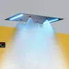 비 및 분무 욕실 샤워 헤드 100V ~ 240V 교류 LED 터치 스크린 컨트롤 목욕 탑 샤워 믹서 수도꼭지 세트