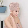 Toalla de secado de cabello Fibra de bambú Microfibra Super absorbente Suave Mujeres Ducha Baño Gorro de baño para adultos