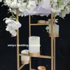 nouveau style Or Métal Fer Fleur Stand Bougeoir pour la Décoration De Mariage Arrangement Floral Floristique Table Pièce Maîtresse Décor senyu0146