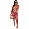 Tracksuits Autumn Winter Women 'S Set Full Sleeve Floral Print Top Leggings Pants Suits 2 Piece Set Outfits Sportswear S-2XL