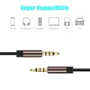 Metall Audio Cable 3,5 mm hane till manlig stereo -aux -kablar f￶r Samsung iPhone -smartphones PC -h￶rlurar Datorh￶gtalarbil