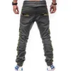 Camouflage Stitching Trousers Solid color Cotton Casual Harem Pants Mens Slim fit Joggers Sweats Khaki Gray Black6140792