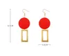 Groothandel- Designer Ronde Houten Lange Oorbellen Geometrische Rechthoekige Dangle Drop Earring voor Vrouwen Meisje Mode-sieraden Kerstcadeau