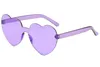 Heart Shape Fashion Sunglasses 12 Colors Candy Color Goggles One Pieces Rimless Sun Glasses Wholesale