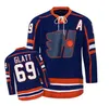 Mens Goon 69 Doug The Thug Glatt Jersey GOON Vintage Movie Hockey Jerseys With A Patch Halifax Highlanders Blue Best Stitched S-3XL