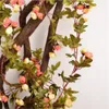 220cm Fake Silk Roses Ivy Vine Artificial Flowers With Green Leaves For Home Wedding Decoration Hanging Garland Decor2176418