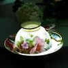 3-teiliges Teetassen- und Untertassen-Set aus Knochenporzellan mit Löffel, Kaffee-Teetasse aus Porzellan mit Goldrand, 200 ml304o