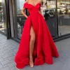 2019 Sexy Long Front split prom Dress off the shoulder evening dresses floor length party wear for special occasion