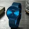 CWP 2021 CRRJU Marke Einfache Ultra-dünne Männer Uhr Mode Minimalistischen Edelstahl Mesh Quarz Armbanduhr Relogio Masculino249v