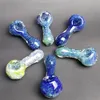 Tubos de fumantes de vidro Espaço Moss colher tubo de qualidade Galáxia azul colorido Hand Pyrex fumando cachimbo de mão