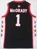 NCAA Mount Zion Christian High School Tracy #1 McGrady Jersey Black Red Black Red Stitched Mt.Ziont-Mac Basketball Jersey Shirts
