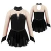 Kinder Mädchen Eiskunstlauf Roller Skating Trikot Kleid Dancewear Leistung Lange Ärmel Mädchen Ballerina Tutu Ballett Kleid9338172