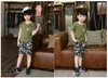 Einzelhandel Sommer Große Jungen Mädchen Camouflage Kleidung Sets Kinder Kurzarm T-shirt + Shorts 2 stücke Set Kinder Camouflage Anzug sommer Camp Outfits