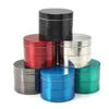 50mm Diameter Herb Grinder Zinc Alloy 4-piece Colorful Spice Crusher Diamond Teeth Tobacco Muller Grind Smoking Accessories