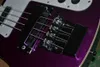 4 cordes Metal Purple 4003 Guitare de basse électrique One PC Corps Double sortie chrome Chrome Ric China Bass4391801