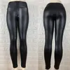 Hot Womens PU Leather Pants Sexy Ladies Elastic Waist Stretchy Push Up Pencil Skinny Tight Leggings Black Jegging Pencil Pants