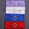 Elastic Wedding Chair Cover Sash Bands Bow Tie For Wedding Party Birthday Chair Buckle Sashes Bowknot Decoration Colors Available DH0682