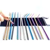 Stainless Steel Colored Drinking Straws 8.5" 9.5" 10.5" Bent and Straight Reusable Metal Straws Tool 10 colors OD 6MM/8MM choose Home Party