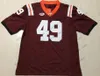 JAM NCAA Virginia Tech Hokies #17 Kyle Fuller 4 Deangelo Hall Eddie Royal 22 Terrell Edmunds 49 Tremaine 3 Greg Stroman Reted Football Jersey