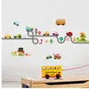 Cartoon Autos Highway Track Wandaufkleber für Kinderzimmer Aufkleber Kinderspielzimmer Schlafzimmer
