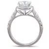 Transgems Center 2CT 75mm GH Color Cushion Cut Halo Engagement for Women Platinum Plated Silver Sterling Silver 925 Ring Gift Y195496523