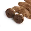 Mèches brésiliennes naturelles Remy Body Wave, brun doré clair #30, Extensions de cheveux humains, 16 à 24 pouces, vente en gros en chine, lots de 3/4