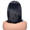 10 -дюймовые монгольские парики с монгольскими волосами для женщин Прямой короткий кружевный парик с челкой