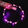 7 Style Fashion Luminous Headwear Rattan Flower Wreath LED Hair Band Round Party Wedding Decoration Headband For Women And Girls B