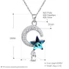 Ожерелье Кристалл С Swarovski Elements Star Moon CZ алмаз 925 серебряные ожерелья Прекрасный день благодарения Подарки POTALA019