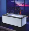 1700mm Whirlpool Ozone Sterilization BathTub Acrylic hydromassage termostatiska surfing Färgglada LED -lampor Dubbelvattenfall TUB NS1101BK1