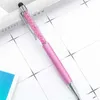 Creative 24 Color Bling Crystal Ballpoint Pen Creative Pilot Stylus Touch Pen for Writing Stationery Office School Student Gift