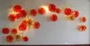 Elegant Artistic Lotus Flower Plates Lamps Orange 100% Mouth Blown Borosilicate Glass Wall Plate Luxury Hotel Decor