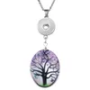 Verzilverd Crystal Life Tree Hanger Ketting Fit 18mm Noosa Snap Knoppen DIY Sieraden Nieuwkomers Jewelries Mix Kleur