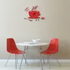 Creative 3D Acrylic Teapot Wall-Clock Coffee Cup Spoon Decorative Kitchen Clocks Matsal sovrum heminredning självhäftande