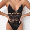 뜨거운 여자의 섹시한 레이스 바디 수트 스트랩 란제리 레이디의 투명한 바디 Jumpsuit Catsuit 슬림 바지 중공 점프 옥수복 검은 흰색 C4593