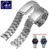Bandas de relógio pulseira de aço inoxidável sólido 20mm substituição pulseira de aço acessórios masculinos para omega 007 cj191225321i
