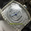 GB versão de nível superior Casablanca 8880 C DT ETA 2824 Automatic Top Zircon Dial Mens Watch Zircon caso de couro Strap luxry Designer relógios