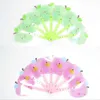 Mooie cartoon Zeven Leaf-fan Zomer Handgebracht Plastic Fan Studenten Vouw Fan Small Portable Mini Children Fans Kids Summer Gift Toys