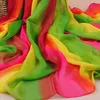 Sciarpa da donna in chiffon color arcobaleno sfumato di moda sciarpa da donna in chiffon di seta di grandi dimensioni sciarpe per la testa scialli sciarpa hijab fazzoletto da collo205j