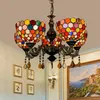 European Hanging Lamp Fixture Retro Pop Creativity Tiffany Pendant Lamp Mediterranean Style Stained Glass Decorative Chandelier