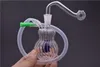 8 cm Recycler Cam Beher Bong Su Borusu Inline Perc Fıskiye Yağı Dab Rig Sigara mini yağ burner Bongs ile 10mm cam yağ brülör boru