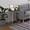 Mode Gratis Verzending Groothandel Zwarte MDF Countertops Gray Smeedijzeren Base Single Layer Snack Table