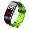 Q8 Q8S Smart armband IPS färgskärm Hjärtfrekvens Blodtrycksmonitor Fitness Tracker Bluetooth Wristband Sport SmartBand 100PCS